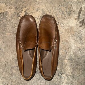 Elegant Brown Leather Slip-On Loafers